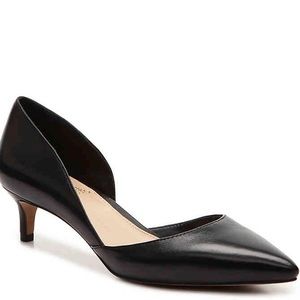 Vince Camuto Black Leather Kitten Heels